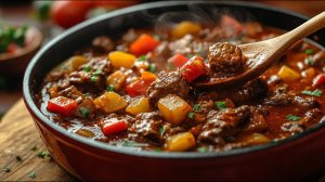 Гуляш из говядины! Что приготовить на ужин. Идеальное Блюдо для вкусного ужина. Гуляш с подливкой.