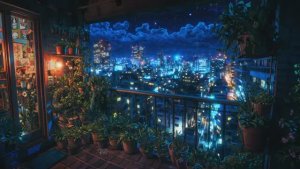 Chill Tracks Echoing Over a Rainy Cyber City Ambience for Study Sleep or Rest