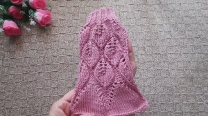 Красивый узор ЛИСТЬЯ  для круглой кокетки.