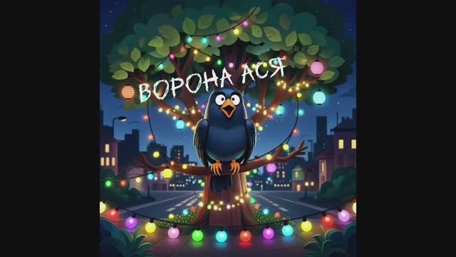 Машина в огнях и ворона Ася