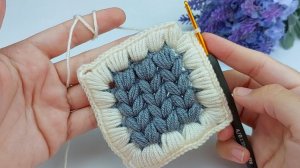 Красивый квадратный объемный мотив крючком - Вязание крючком для начинающих