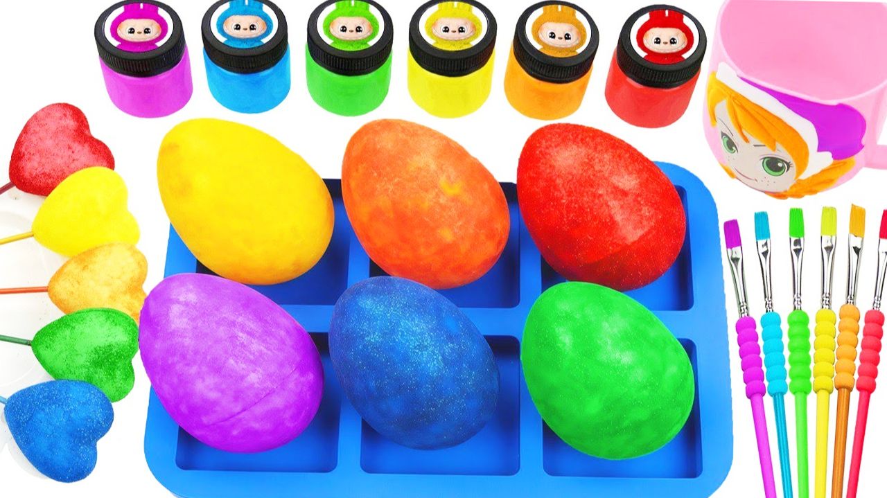 Мультики для детей. Яркие сердечки, кисточки и яички. Смотреть онлайн яркие мультики для малышей.