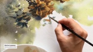 Лесные шишки. Ласаева Марина. Акварель