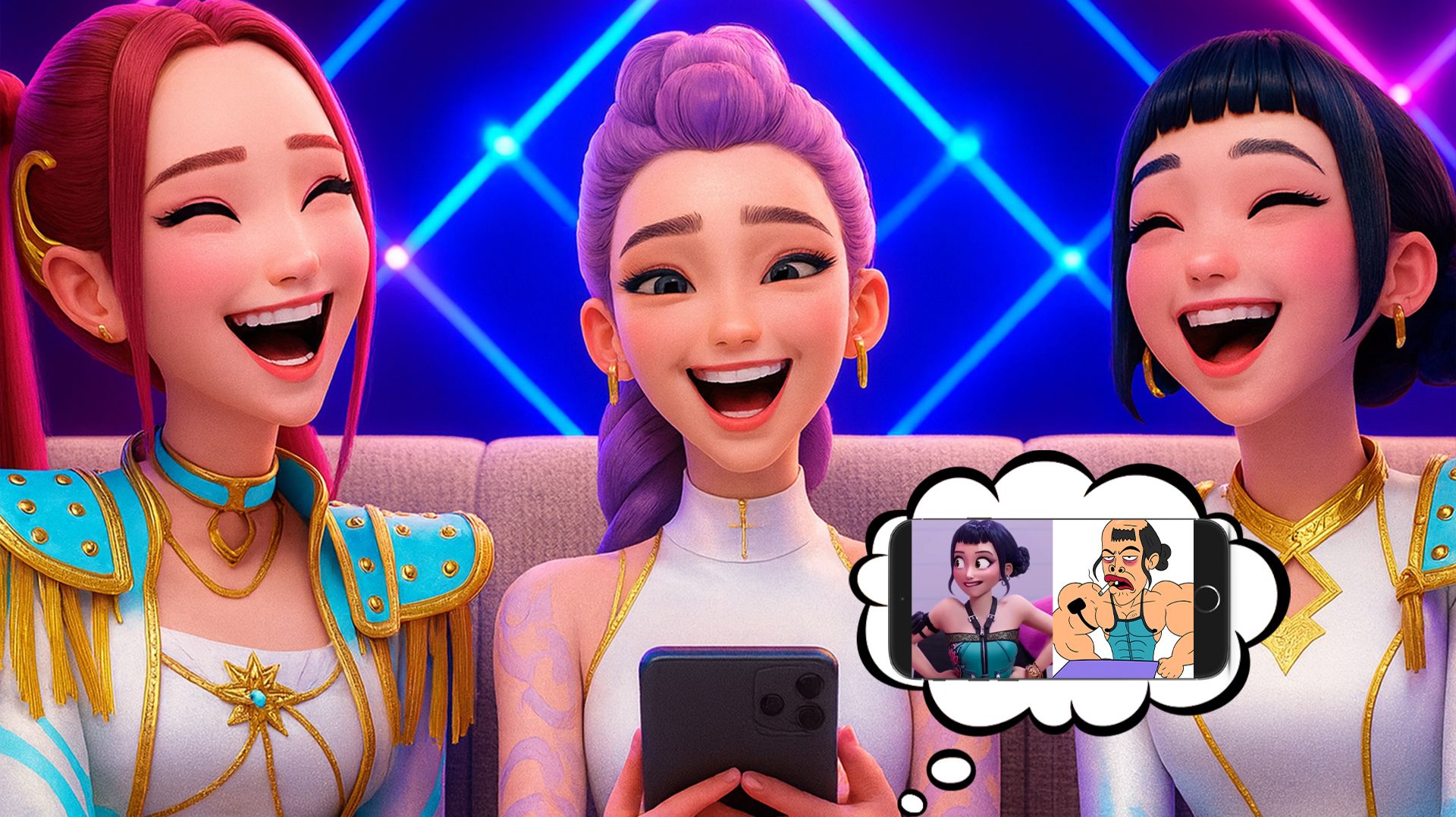 Охотницы на демонов. Тренд 2025 года. Demon Hunters - Kpop Huntrix Try Not to Laugh Drawing Meme. смотреть онлайн