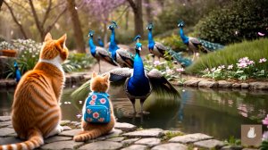 😹Мама кошечка со своим маленьким котёночком пошли в зоопарк смотреть на животных🔥