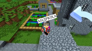 Жители начали активно рубить лес, и я решил присоединиться к ним в майнкрафт|Андрюха Minecraft