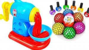 Мультики залипалки. Пропускаем через мясорубку разноцветный лак. Мультики для детей и малышей