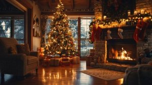 Уютный рождественский камин — релакс музыка и атмосфера зимнего вечера