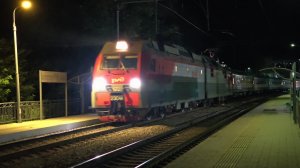 2ЭС4К-122 с поездом (похоже 402-ой Адлер-Анапа) | Волконская