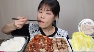 🔥🍲 Мукбанг и Mukbang : ДЕВУШКА и КОРЕЙСКИЙ ПИР! 🥓 Самгёпсаль, кимчи, говяжий суп, устрицы, ачхан