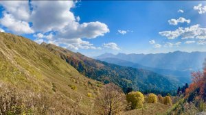 Курорт Газпром с высоты: Осенняя магия, которую вы не видели. КРАСНАЯ ПОЛЯНА Бзерпинский карниз