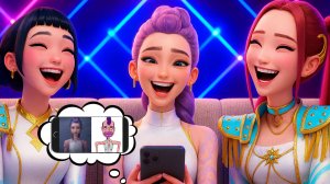 Охотницы на демонов. Тренд 2025 года. Huntrix Golden Kpop Demon Hunters Drawing Meme.