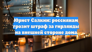 Юрист Салкин: россиянам грозит штраф за гирлянды на внешней стороне дома