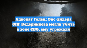 Адвокат Голец: Экс-лидера ОПГ Ведерникова могли убить в зоне СВО, ему угрожали