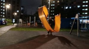 Вечерняя разминка с 8-ми метровой лентой Дракона на верёвке (2)