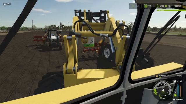 ФС25 журавлёво ч.6 Выехали сеять свеклу 5 МТЗ 1221 К701 и  2 КамАза