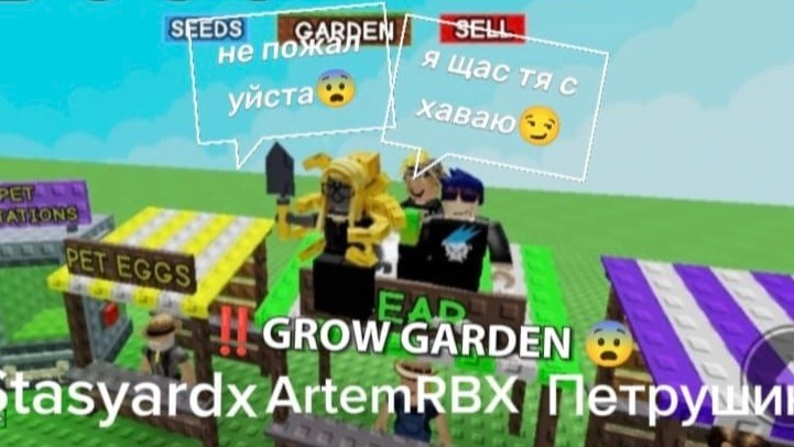 Grow a Garden играем вместе со StasyaRbx и ПетрушикомЧасть 1