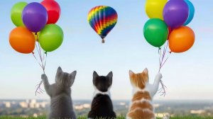Котики и воздушный шар
