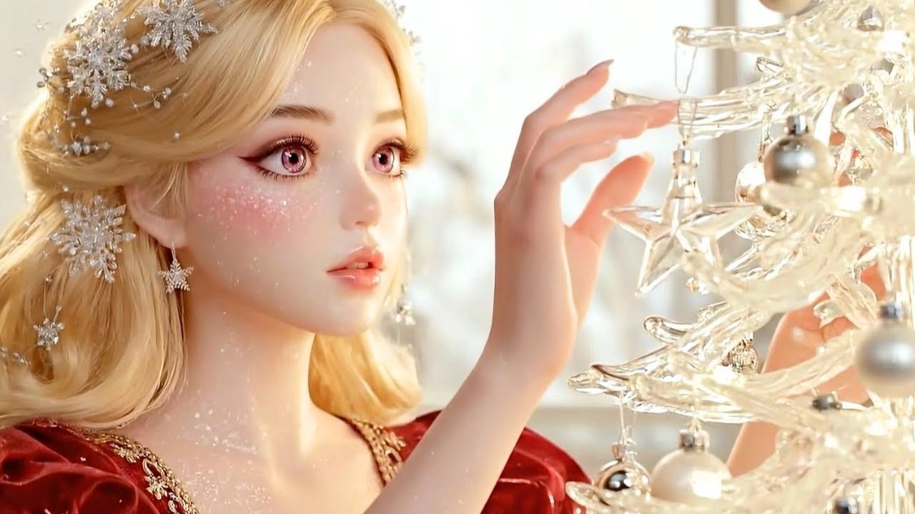 ASMR Стеклянная девочка готовит новогодний торт 🎂✨｜Рождество в мире стеклянных человечков 🎄 смотреть онлайн