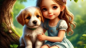 Пушистик!«Fluffy my pup, a song so bright, children laughing, pure delight».