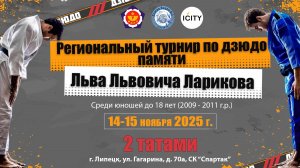 2 татами. Региональный турнир среди юношей до 18 лет, памяти Л.Л. Ларикова (15.11.2025)