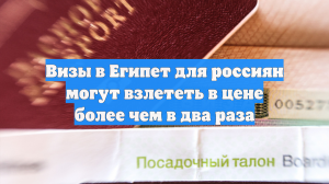 Визы в Египет для россиян могут взлететь в цене более чем в два раза