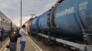 Грузовой на Рязань. Станция Шилово. Май 2024.