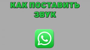Как поставить звук в Ватсапе