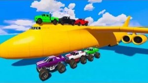 ЦВЕТНОЙ ВНЕДОРОЖНИК на БОЛЬШОМ САМОЛЕТЕ - Транспортные машинки для детей