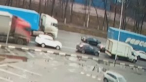 ДТП в Подольске "Гармошка из за фуры"