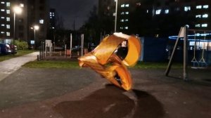 Вечерняя разминка с 8-ми метровой лентой Дракона на верёвке (4)