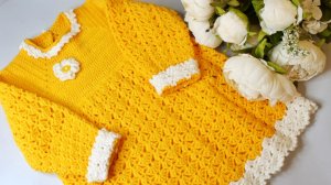 Детское платье крючком для девочки "Мамино солнышко" мастер класс. Часть 2