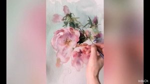 Две розы. Ласаева Марина. Акварель