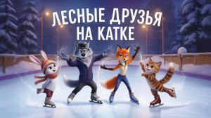 Мультфильм для детей. Лесные друзья катаются на коньках
