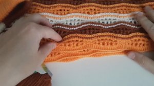 Трехцветный шарф крючком. МК