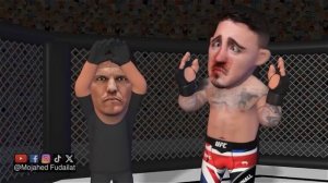 Аспиналл vs Ган: бой остановлен из-за тычка в глаз — анимация UFC 321 #UFC #ММА #ЮФС #Аспиналл