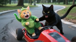 Мультики для детей, черный кот украл машинку, мультфильм детям/мультик