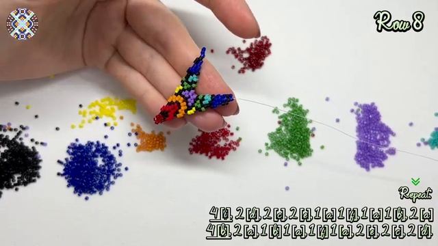 🌟Звезда из бисера двойным мозаичным плетением ⭐️