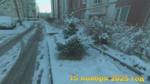 7 соток. Сегодня выпал первый снег. Очень красиво. Хроника 15 ноября 2025 год