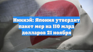 Никкэй: Япония утвердит пакет мер на 110 млрд долларов 21 ноября
