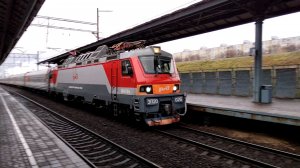ЭП20-026 с поездом № 30 и "Иволга" ЭГЭ2Тв-011 у МЦД-3 Выхино
