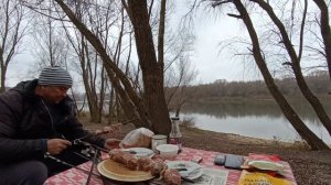 Река Ока/день на природе/обед у костра/ноябрьские выходные/зима близко