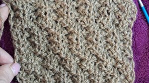 Узор спицами №16. Двухсторонний геометрический узор