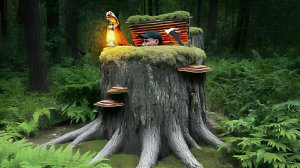 Скрытая землянка замаскированная под пень. Жизнь в лесу. Бушкрафт