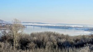 Радуга, морозный пар над Томью и ледостав. ноябрь 15, 2020