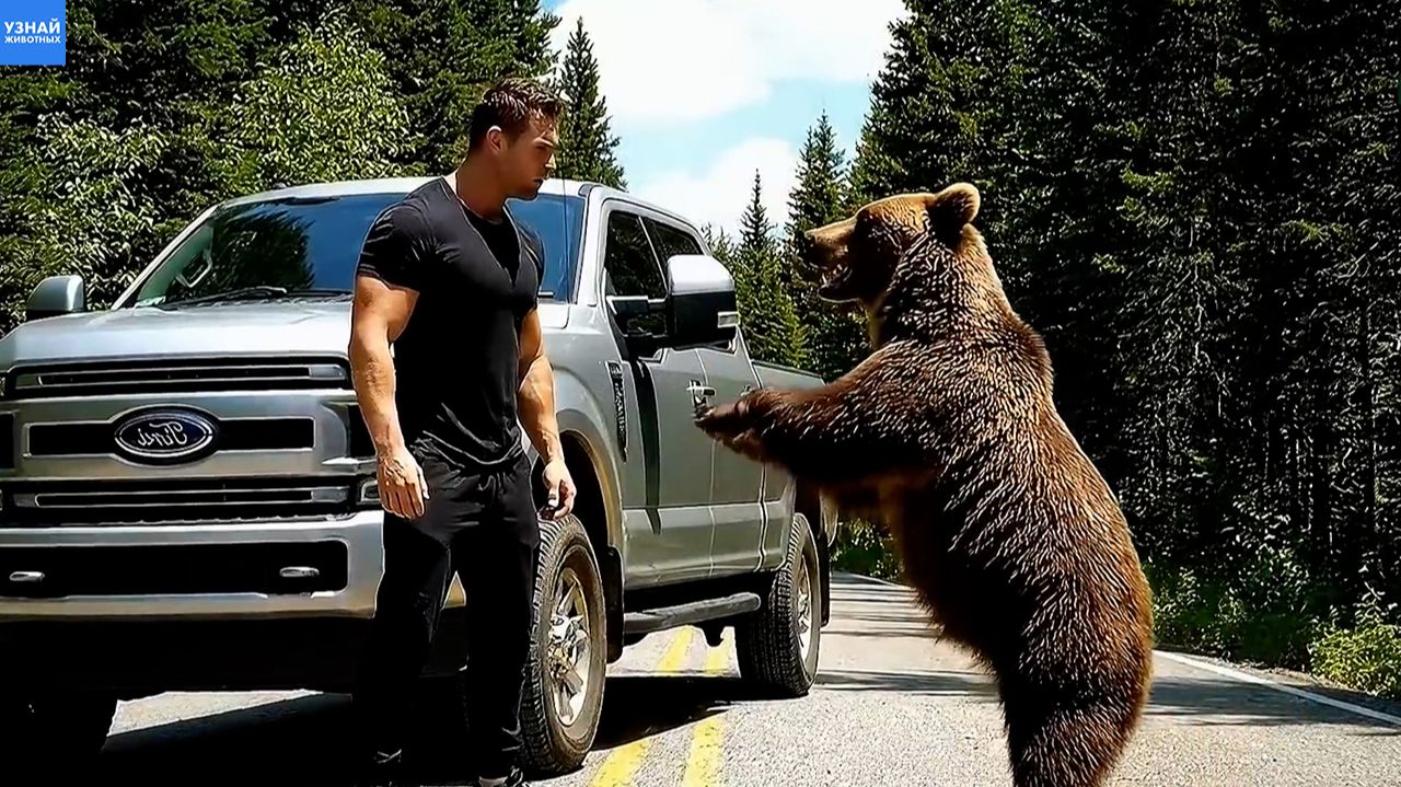 Медведица попросила о помощи, чтобы спасти медвежонка