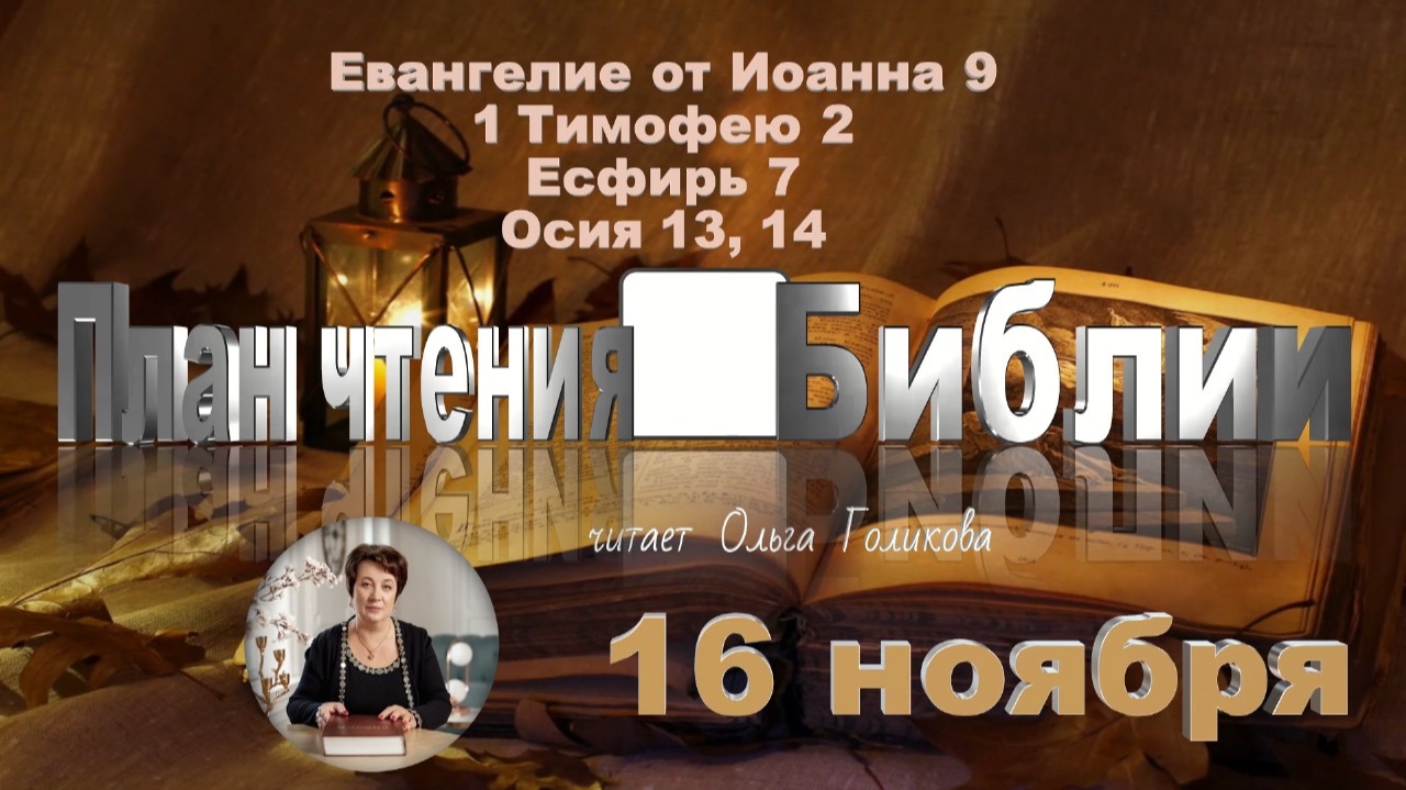 16 ноября - Евангелие от Иоанна 9; 1 Тимофею 2; Есфирь 7; Осия. 13, 14