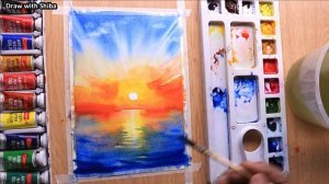 Мастер-класс по рисованию акварелью закатного пейзажа с облаками поэтапно