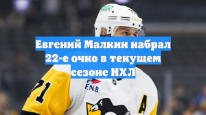 Евгений Малкин набрал 22-е очко в текущем сезоне НХЛ