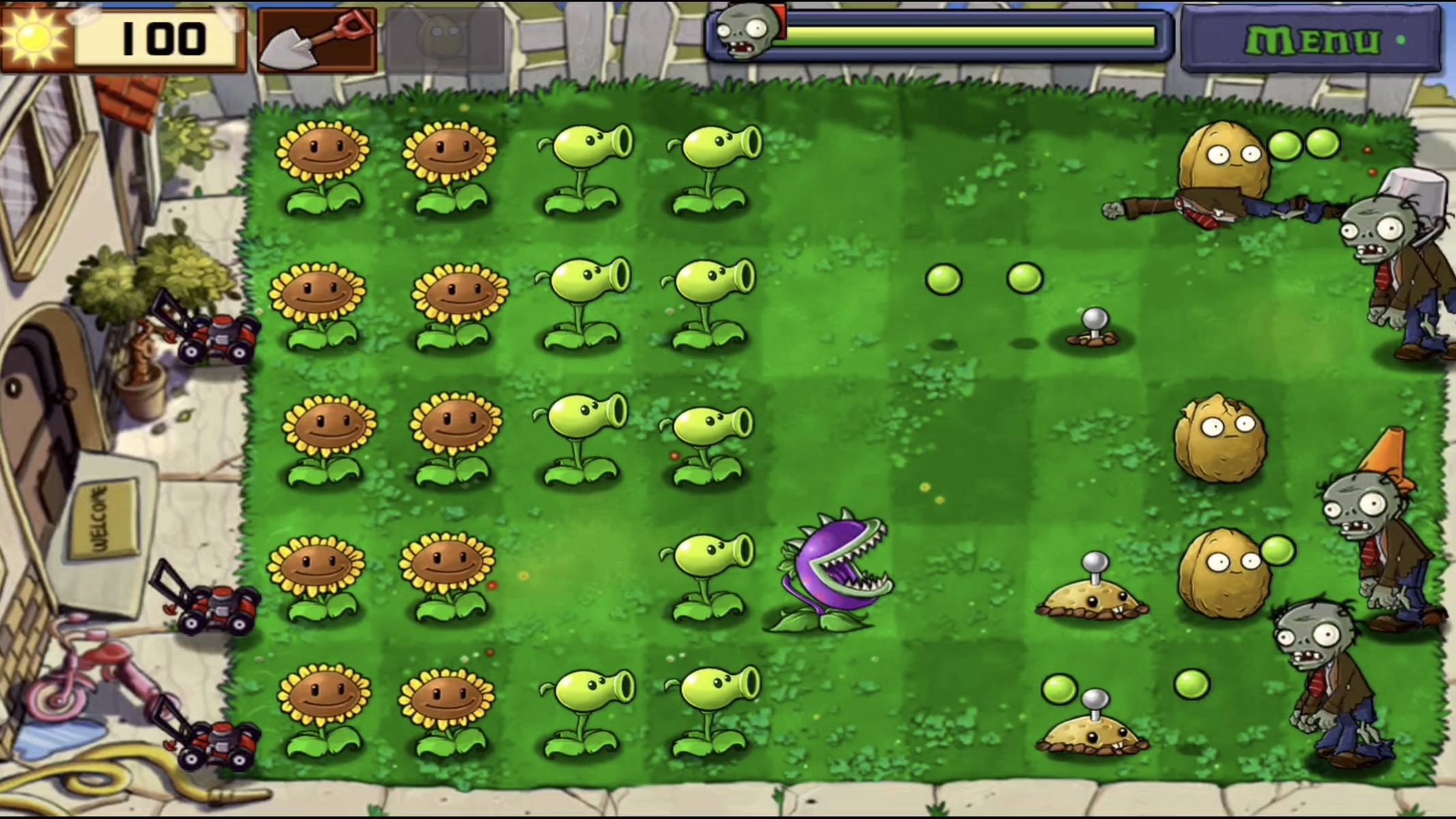 Зомби против растений. 8 уровень